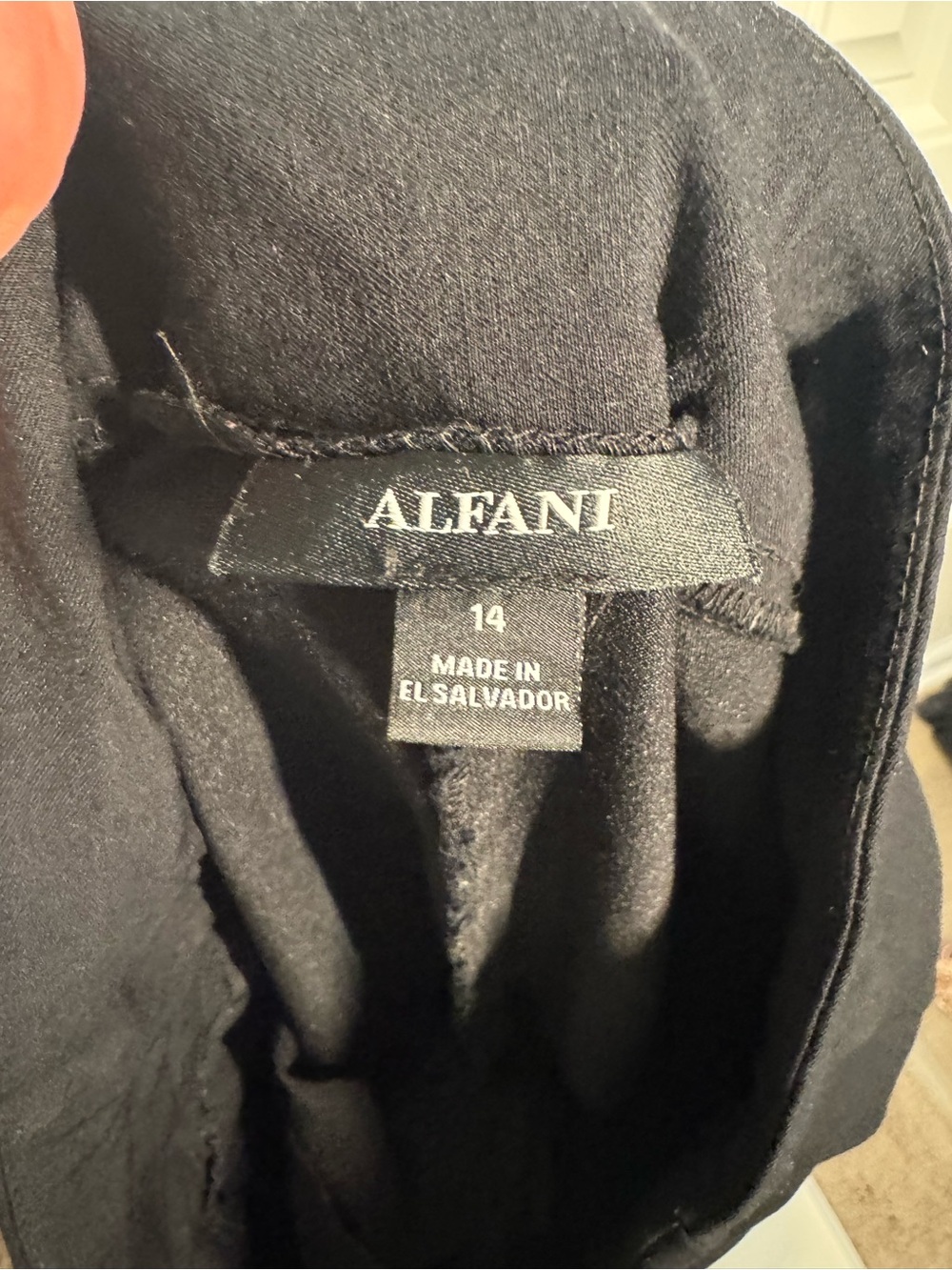 Alfani Black Trousers with Silver Logo Tab - Picture 4 of 5